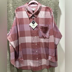 Ava & Viv Ladies Casual Plaid Shirt - Red and Purple